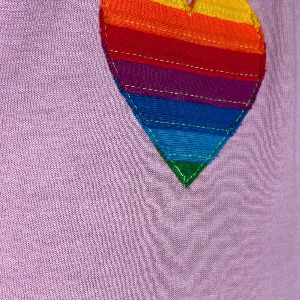 Aviator Nation Rainbow Heart Stitch Sweatpants Mauve large - Picture 5 of 15